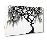 Resplendent Weeping Willow Tree Canvas Print | Gallery Wrapped 30mm Frame Wall Art | 30x20 inches | Ready to Hang | Contemporary Landscape Picture | Living Room Bedroom Lounge Office