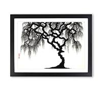 Resplendent Weeping Willow Tree H1022 Framed Print for Living Room Bedroom Home Office Décor, Wall Art Picture Ready to Hang, Black A2 Frame (64 x 46 cm)