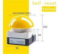 Responder Switch AC/DC Emergency Stop Button Handle Foot Push Self Reset Locked Start Contactor NO/NC(Yellow Self-Reset,10 PCS,3NO)