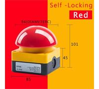 Responder Switch AC/DC Emergency Stop Button Handle Foot Push Self Reset Locked Start Contactor NO/NC(Red Self-Locking,5 PCS,2NC)