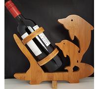 Response Scotland Natural Bamboo Hand Made Wine Bottle Rack/Holder - Two Dolphin