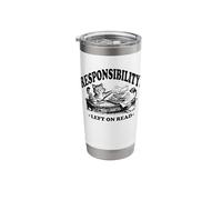 Responsibility Left on Read Funny Cat Meme Pun Stainless Steel Insulated Tumbler