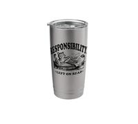Responsibility Left on Read Funny Cat Meme Pun Stainless Steel Insulated Tumbler