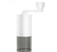 Responsive Grind Adjustment Ring on Manual Coffee Grinder Enables Switch Between Espresso and Press Settings (White)