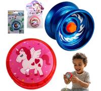 Responsive Yo-Yo 2 Pack Red & Blue for Kids, Durable Plastic & Metal, Stable High-Speed Spin Bearing,Unicorn Design LED Lights Fun Outdoor & Indoor Activity Toy for Boys & Girls