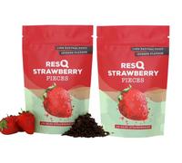 RESQ 2x100g Air-Dried Strawberry Pieces - 100% Natural, No Added Sugar, Gluten-Free, Resealable Pack - Ideal for Breakfasts, Smoothies, Ice Cream & Baking - Made and Sourced in the UK