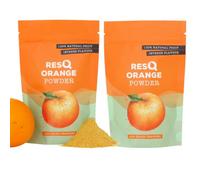 RESQ - Fine Orange Powder: Natural & Sugar-Free - 2x90g Packs from 50 Fresh Oranges Per Pack - Sustainable & Preservative-Free (Orange) - Dried slowly to preserve flavour and freshness