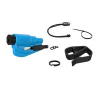 resqme Accessory Pack The Original Emergency Keychain Car Escape Tool, 2-in-1 Seatbelt Cutter and Window Breaker, Made in USA with Visor Clip, Lanyard, Keyring and Cable Tie - Blue