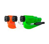 RESQME - Original Car Escape Emergency Keychain, 2-in-1 Seatbelt Cutter and Window Breaker, Made in USA, Family Pack of 3, Orange, White, Green