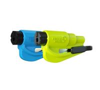 resqme Pack of 2 The Original Emergency Keychain Car Escape Tool, 2-in-1 Seatbelt Cutter and Window Breaker, Made in USA, Blue, Yellow - Compact Emergency Hammer