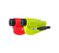 resqme Pack of 2 The Original Emergency Keychain Car Escape Tool, 2-in-1 Seatbelt Cutter and Window Breaker, Made in USA, Yellow, Red - Compact Emergency Hammer