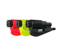 resqme Pack of 3 The Original Emergency Keychain Car Escape Tool, 2-in-1 Seatbelt Cutter and Window Breaker, Made in USA, Black, Yellow, Red - Compact Emergency Hammer