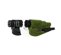 resqme The Original Emergency Keychain Car Escape Tool, 2-in-1 Seatbelt Cutter and Window Breaker, Made in USA, Family Pack of 3, Black, White, Army Green - Compact Emergency Hammer