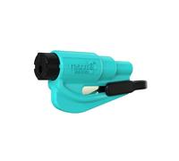 RESQME The Original Emergency Keychain Car Escape Tool, 2-in-1 Seatbelt Cutter and Window Breaker, Made in USA, Teal-Compact Emergency Hammer