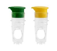 Ressm 2pcs Manual Lemon Juice Squeezing Plastic Citrus Juicer Fruit Pouring Tool Yellow + Green
