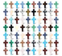 Ressm 75 Pcs Crystal Worry Stones Bulks Shaped Gemstone Witch Crystal Stones Multi Pocket Stone for DIY Necklace Jewelry