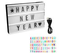 Ressm Cinema Light Box Personalized Neon Signs, Warm White LEDs Lightbox with Letters, Numbers, Symbols