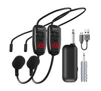 Ressm Rechargeable UHF Microphone Headset Head-Wear Wireless Microphone for Voice Amplifying in Conference Teaching