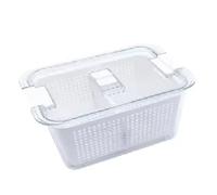 Ressm Refrigerator Preservation Box, Transparent Sealed Container for Vegetables and Fruits, Food Grade with Drain Feature A