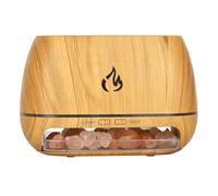 Ressm Salt Stone Aroma Air Humidifier Flame Colored Light NightLight Aromatherapy Essential Oil Diffuser AromatherapySprayer A