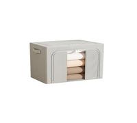 Resszo Foldable Storage Box,Clothes Storage Boxes With Double Opening Zip And Clear Window, Sided Zip Top Lid, With Reinforced Handle for Storing Bedding, Blankets