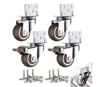 Resszo L Shaped Heavy Duty Castor Wheels, 25 MM Side Mount Castors Wheels, 360 Degree Plate Swivel Trolley Caster for Furniture Thermoplastic Elastomer (TPE)