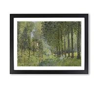 Rest Along The Stream By Alfred Sisley Classic Painting Framed Print | A3 Black Framed Wall Art | Ready to Hang | Classic Historical Picture | Living Room Bedroom Lounge Office