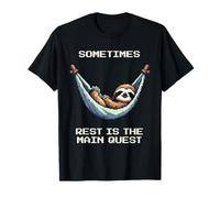 Rest as Main Quest | Mental Health Pixel Art, Self-Care T-Shirt
