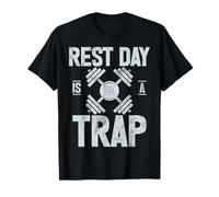 Rest Day is A Trap Fitness Bodybuilding Weight Lifting Gym T-Shirt