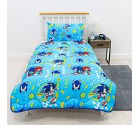 Rest Easy Single Coverless Duvet Bedding | Care Free Reversible Coverless Quilt & Pillowcase | Washable Duvet | Perfect For Travelling & Sleepovers, 10.5 tog, Sonic