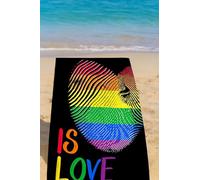 Rest Fusion 100 × 180 cm Microfibre Beach & Travel Towel - Oversized Extra Large Sand-Free, Quick-Dry, Lightweight, 100% Recycled - Ideal for Yoga, Pool & Sunbathing (Is Love)