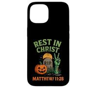 Rest In Christ Matthew 11:28 Christian Vintage Halloween Case for iPhone 15