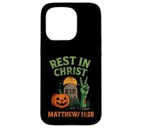 Rest In Christ Matthew 11:28 Christian Vintage Halloween Case for iPhone 15 Pro