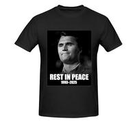 Rest in Peace Charlie Kirk Crew Neck Short Sleeve T-Shirt for Men Cotton T-Shirts Black