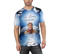 Rest in Peace Memorial Shirt, Personalized in Loving Memory T-Shirt, Custom Photo Angel Wings Memorial Shirts,Family Loss T-Shirts, Loss of Dad Memorial Tee,Gift for Dad Papa Grandpa