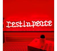 Rest in Peace Red Neon Sign Unique Gothic Halloween Decor Edgy Room Accent Light USB Powered with Dimmer for Bedroom Home Game Room Holiday Party Wall Decor