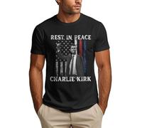 Rest in Peace Tribute Charlie Kirk Shirt Republican Stand with Charlie Mens T Shirt (UK, Alpha, XL, Regular, Regular, Black)
