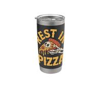 Rest in Pizza Funny Skeleton Skull Pizza Lover Pun Stainless Steel Insulated Tumbler