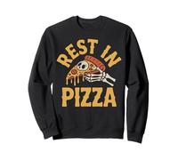 Rest In Pizza Funny Skeleton Skull Pizza Lover Pun Sweatshirt