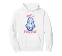 Rest Is Productive Funny Lazy Cat Lover Nap Quote Pullover Hoodie