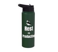 Rest is Productive Self Care Motivation for Women Wellness Stainless Steel Insulated Water Bottle