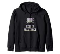 Rest Is Resistance Funny Anti-Hustle Culture Zip Hoodie