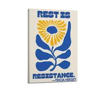 Rest Is Resistance Quote Affirmation PrintCanvas Poster Wall Art Poster for Room Living Room Study Aesthetics And DecorationFrame-style 12x18inch(30x45cm)