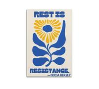 Rest Is Resistance Quote Affirmation PrintCanvas Poster Wall Art Poster for Room Living Room Study Aesthetics And DecorationUnframe-style 20x30inch(50x75cm)