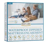 Rest Line Premium Waterproof Zippered Mattress Encasement King Size 78X80” - 100% Cotton, Hypoallergenic, Bed Bug Proof Six Sided Mattress Cover, Invisible Zippered, Soft & Breathable up to 15" Deep