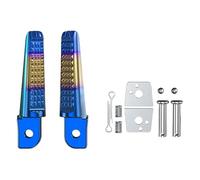 Rest Pedal 1 Pair Foot Peg Foot Rests Pegs For H-ONDA Phantom 150 CB190R For Y-AMAHA Aluminum Alloy Motorcycle Rear Footrests(Blue gold)