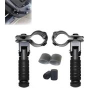 Rest Pedal 30-35 mm Motorcycles Mopeds Scooters Motorcycle Part Universal Pedals Clamp CNC Aluminum Folded Footrest Footpeg(Black- Silver)