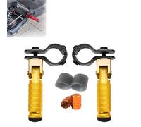 Rest Pedal 30-35 mm Motorcycles Mopeds Scooters Motorcycle Part Universal Pedals Clamp CNC Aluminum Folded Footrest Footpeg(Yellow)