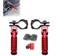 Rest Pedal 30-35 mm Motorcycles Mopeds Scooters Motorcycle Part Universal Pedals Clamp CNC Aluminum Folded Footrest Footpeg(Black- Silver)
