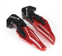 Rest Pedal Motorcycle CNC Rear Foot Peg Rests For H-ONDA PCX125 PCX150 PCX 125 PCX 150 2019 2020 Passenger Pedal Footrests Footboards(Black- Silver)